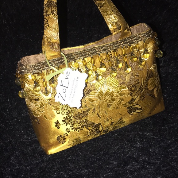 Silk Brocade Handmade Beaded Bag - Picture 2 of 5